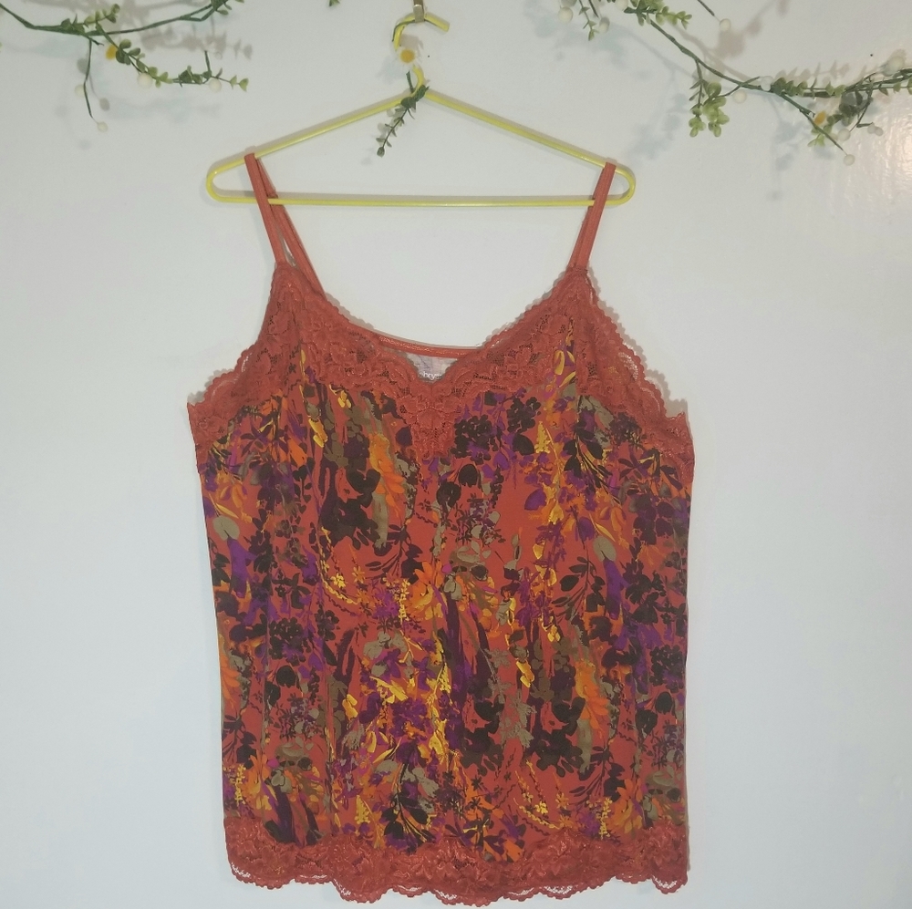 Lane Bryant burnt umber  floral camisole
